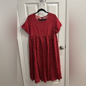 Mid length medium red dress